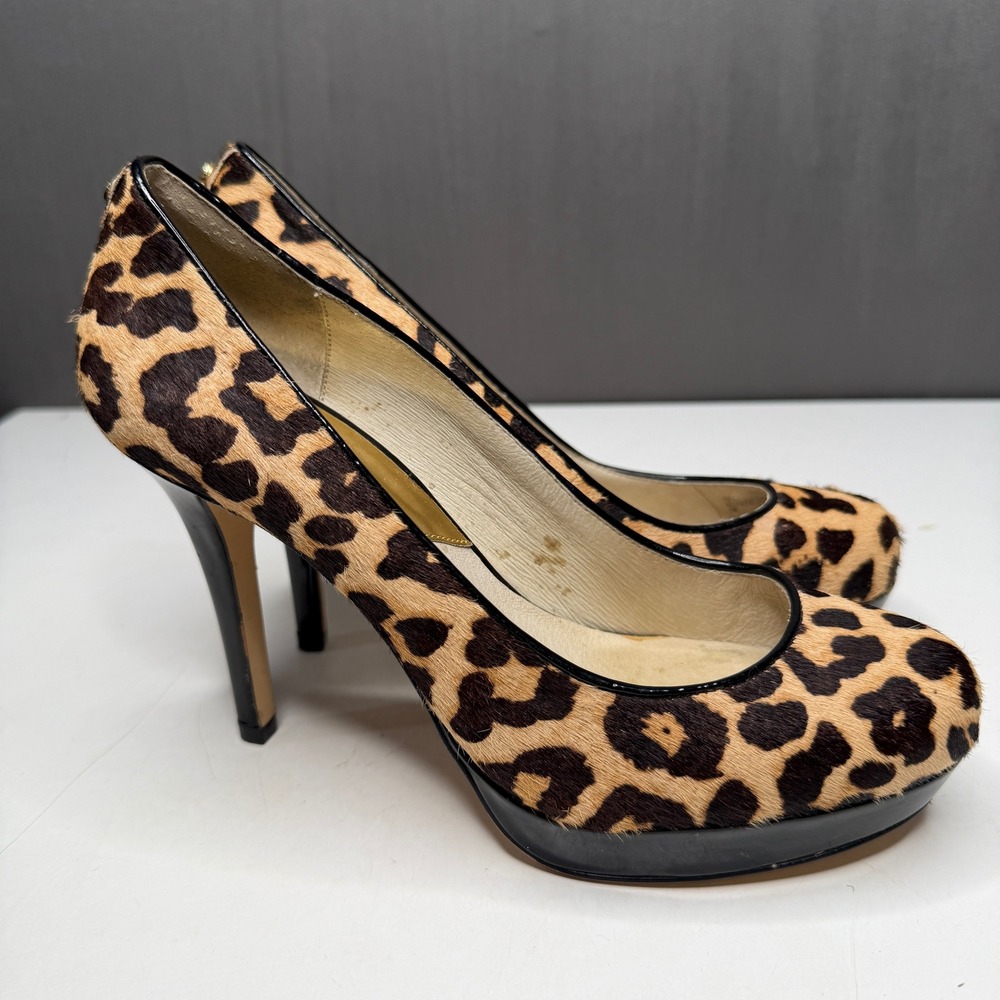 Michael Michael Kors Pumps Women 7 Leopard Calf Hair Platform Night Out Mob Wife